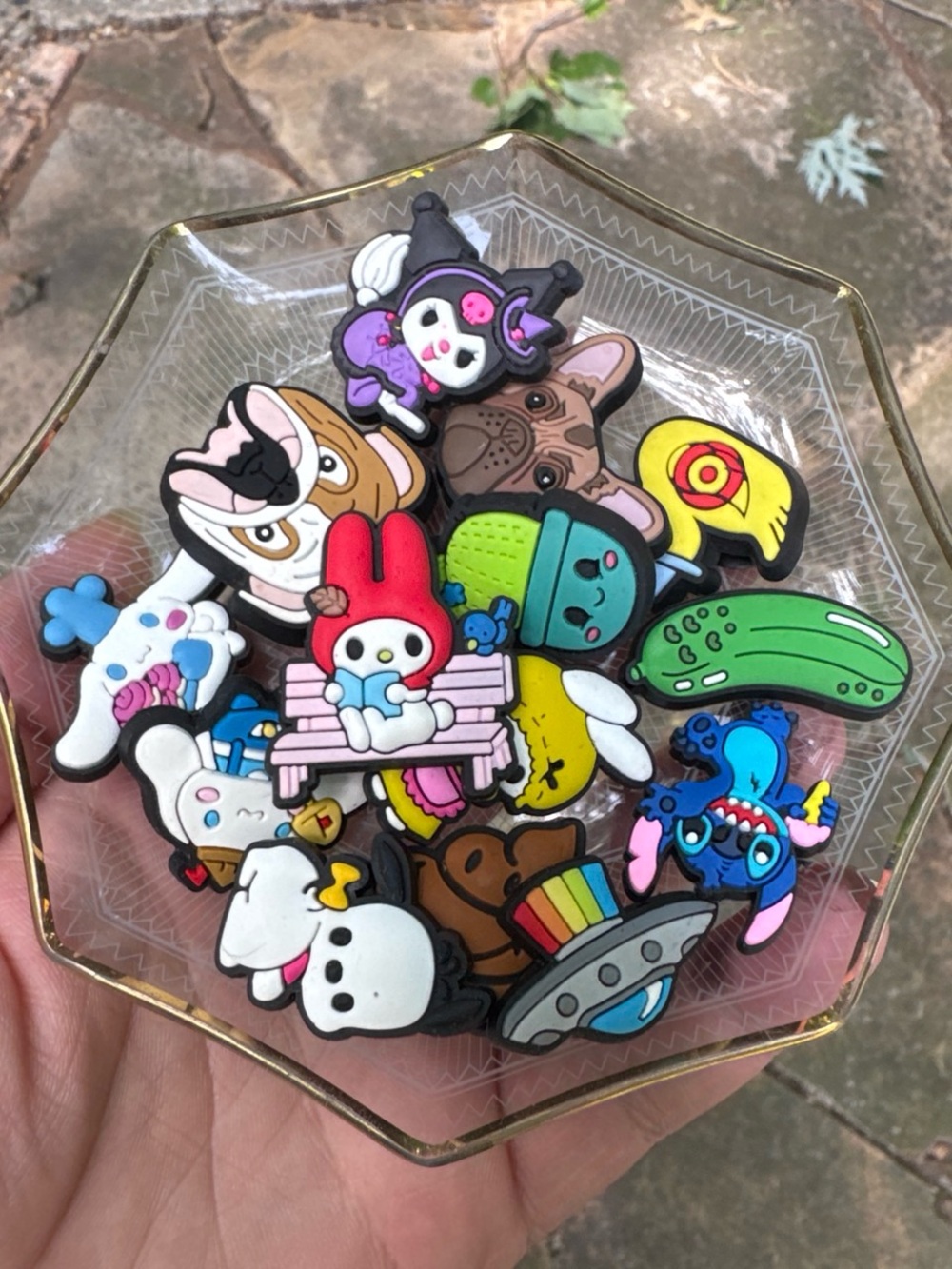 Assorted Cute Cartoon Small croc Jibbitz charms - Multicolor